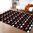 thumbnail image 1 of Stripe Area Rug 4'x6' Red Grey Black and White Geometric Striped Washable Area Rugs Non Shedding Floor Carpet Rubber Backing Non-Slip Indoor Mats for Living Room Bedroom Kitchen, 1 of 8