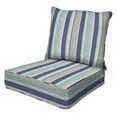 thumbnail image 1 of Stripe Blue & Beige Deep Seating Cushion Set, 1 of 8
