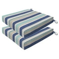 thumbnail image 1 of Stripe Blue & Beige Premium Dining Seat Cushion (2-Pack), 1 of 8