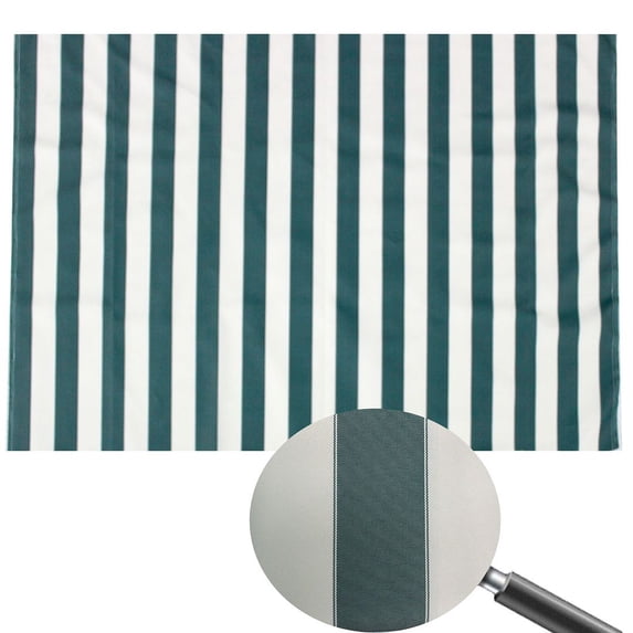 Stripe Canvas Polyester Fabric 60" (Hunter Green/White 1, Yards)