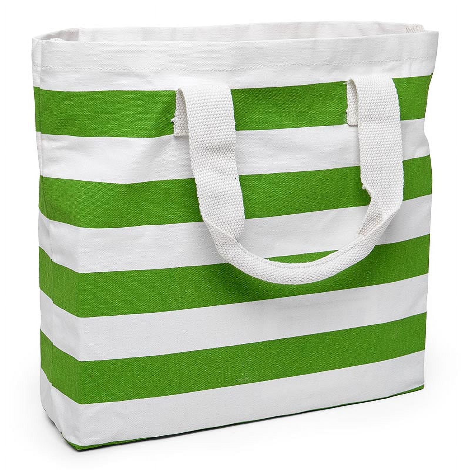 Zippered Cotton Canvas Tote Bag w/ Gusset Top - Natural