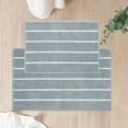 thumbnail image 1 of Stripe Chenille Bathroom Rugs Set 2 Piece 17"x24"+20"x32", Water Absorbent Soft Bath Mat for Bathroom, Non Slip Bath Rug Washable Quick Dry Shower Mats, Grey and White, 1 of 6