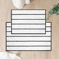 thumbnail image 1 of Stripe Chenille Bathroom Rugs Set 2 Piece 17"x24"+20"x32", Water Absorbent Soft Bath Mat for Bathroom, Non Slip Bath Rug Washable Quick Dry Shower Mats, White and Black, 1 of 6