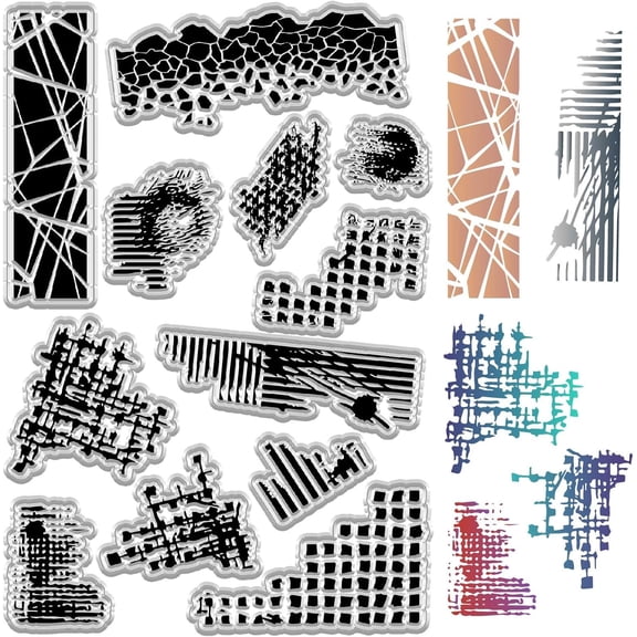 Stripe Clear Stamps Vintage Background Reusable Transparent Silicone Stamp Seals for Journaling Card Making Decor DIY Scrapbooking Photo Album Decorative Stamp Sheets 1sheet