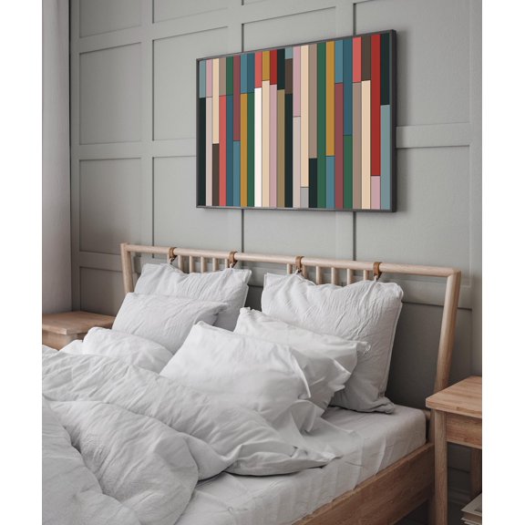 Stripe Colorful Geometric Retro Tones Geometric Home Wall Decor