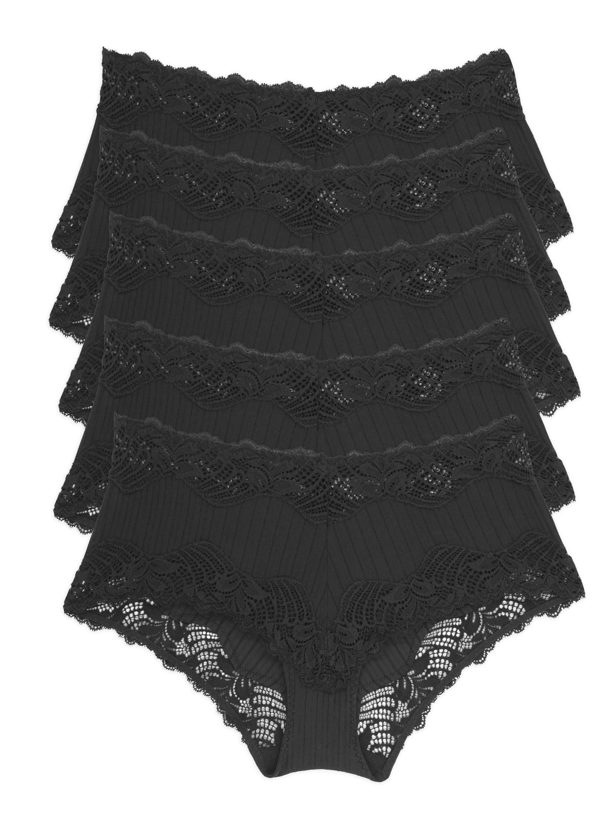 Stripe Delight Hipster Panty 5Pack Paramour By Felina Lace Mid