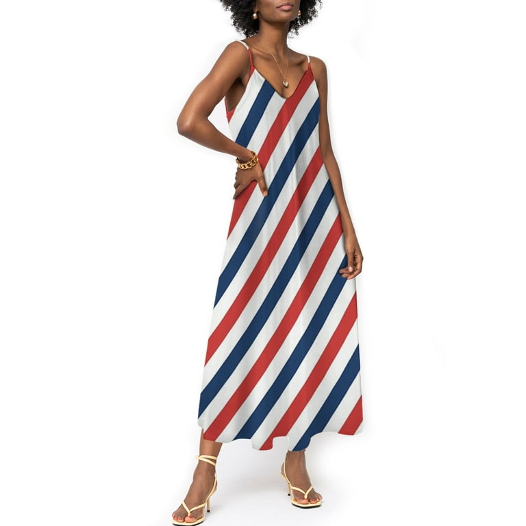 Red white and blue striped maxi dress outlet
