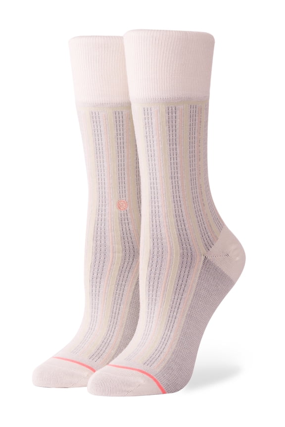 Stripe Down Crew Socks [Cream]