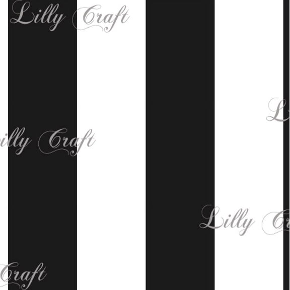 Stripe Extra-Large 2" Black White Poly Cotton 58 Inch Fabric By the Yard