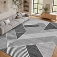thumbnail image 1 of Pentantan 9'x12' Area Rugs for Living Room, Machine Washable Modern Stripe Neutral Rug, Non Slip Low Pile Waterproof Indoor Carpet for Bedroom Dining Room Office, Easy to Clean, Gray, 1 of 7