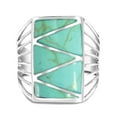 thumbnail image 1 of Stripe Line Zig-zag Turquoise .925 Silver Ring-9, 1 of 7