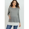 thumbnail image 1 of Stripe Long Sleeve Double Layer Nursing/Maternity Top, 1 of 5