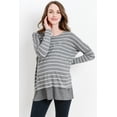 thumbnail image 1 of Stripe Long Sleeve Double Layer Nursing/Maternity Top, 1 of 5