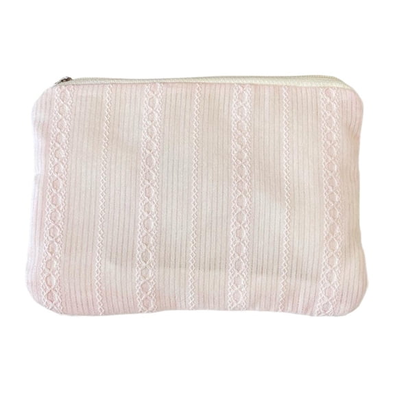 Stripe Makeup Lipstick Storage Pouch Coin Purse Cute Women Cosmetic Organizer