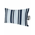 thumbnail image 1 of Stripe Outdoor Head Resting Pillows with Insert Blue Dark Blue Minimalist Contrast Vertical 1 Pack Waterproof Lumbar Pillows with Adjustable Elastic Strap for Patio Chaise Beach Chair, 11"x16", 1 of 1