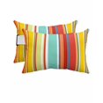 thumbnail image 1 of Stripe Outdoor Head Resting Pillows with Insert Colorful Stripes Lines Traditional Art Farmhouse 2 Pack Waterproof Lumbar Pillows with Adjustable Elastic Strap for Patio Chaise Beach Chair, 12"x20", 1 of 1
