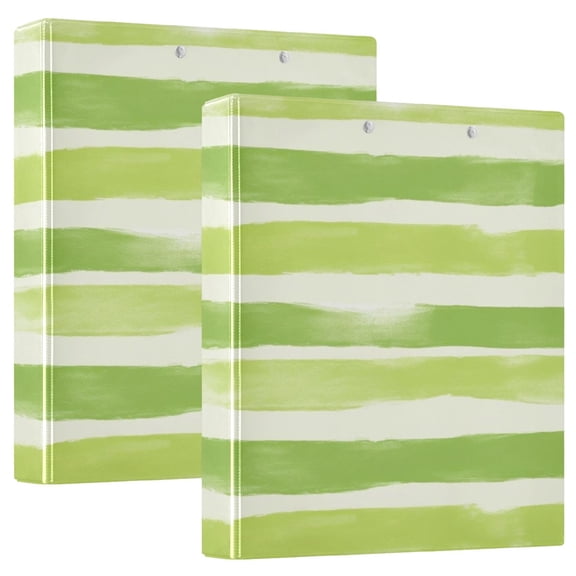 Stripe Pattern 3 Ring Binders 1.5 inch Hardcover File Folders with Interior Pockets A4 Size Organizer for School Office Hospital