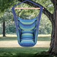 thumbnail image 1 of Stripe Pattern Distinctive Cotton Canvas Hanging Rope Chair with Pillows 250lb Weight Capacity, 1 of 8