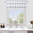 thumbnail image 1 of Stripe Pattern Kitchen Valances for Window,Waffle Weave Textured Valance Curtains for Kitchen Cafe Windows Home Decor Bathroom Window Curtains, 60"x15", 1 Set,Grey and White, 1 of 7