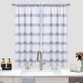 thumbnail image 1 of Stripe Pattern Kitchen Valances for Window,Waffle Weave Textured Valance Curtains for Kitchen Cafe Windows Home Decor Bathroom Window Curtains, 30"x45",1 Set,Navy Blue and White, 1 of 7