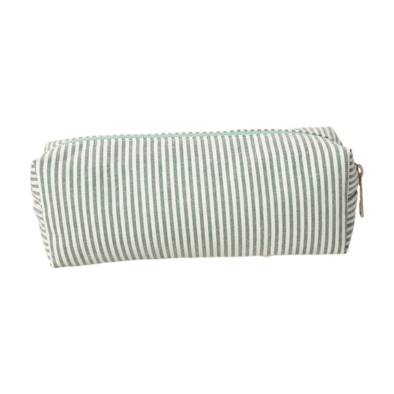 Stripe Pencil Case, Aesthetic Large Capacity Pencil Pouch, Office Stationery Organizer Simple Sturdy Multifunctional, for Office Green