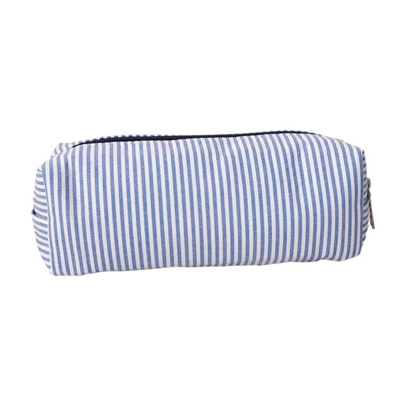 Stripe Pencil Case, Aesthetic Large Capacity Pencil Pouch, Office Stationery Organizer Simple Sturdy Multifunctional, for Office Navy