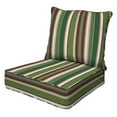 thumbnail image 1 of Stripe Pine Green Deep Seating Cushion Set, 1 of 8