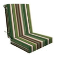 thumbnail image 1 of Stripe Pine Green Highback Dining Chair Cushion, 1 of 8