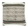 thumbnail image 1 of Stripe Print & Embroidery Design Cotton Decorative Throw Pillow Cover 20 Inch Square, 1 of 4