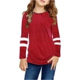 thumbnail image 1 of Stripe Print Kids Long Sleeve Spring Autumn Casual T-Shirt Children Blouse Tops, 1 of 3