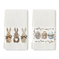 thumbnail image 1 of Stripe Rabbit Bunny Eggs Easter Kitchen Towels Dish Towels, 18x26 Inch Spring Decoration Hand Towels Set of 2, 1 of 7