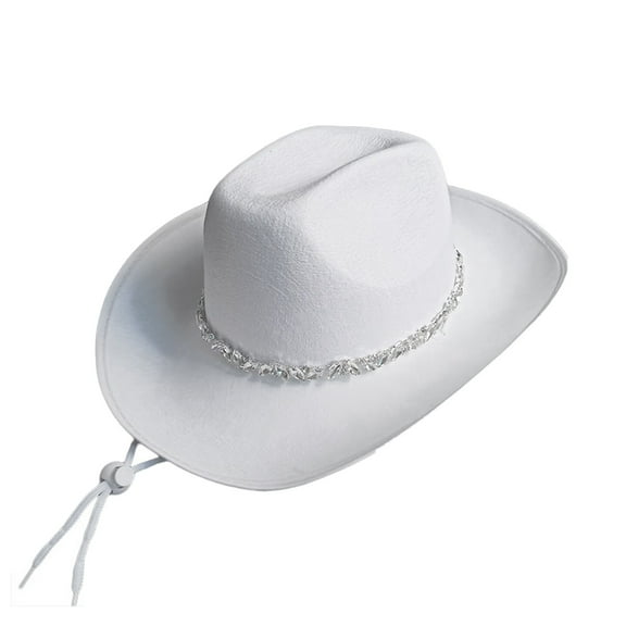 Stripe of Rhinestones Cowboy Hat for Woman Girls Breathable Cowboy Hat with Adjustable Chin Rope Western Style Hat Tan Hats for Women Mens Leather Hats Extra Large Mens Western Hat Hat Bands