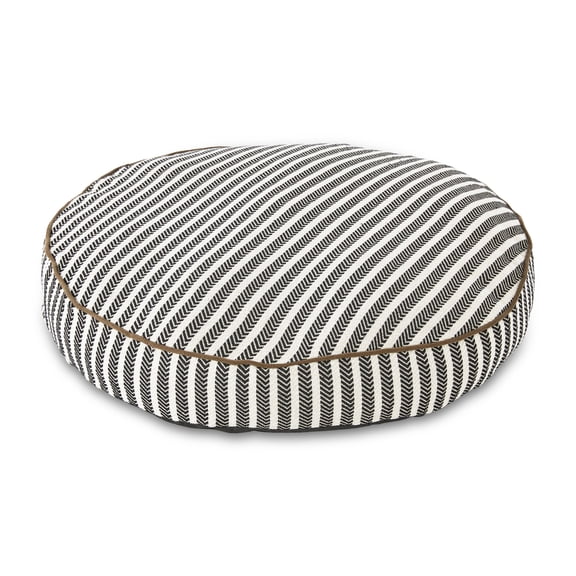 Vibrant Life Medium Round Striped Dog Bed, Black and White, 30" x 30"