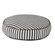 Vibrant Life Small Round Striped Dog Bed, Black and White, 24" x 24"