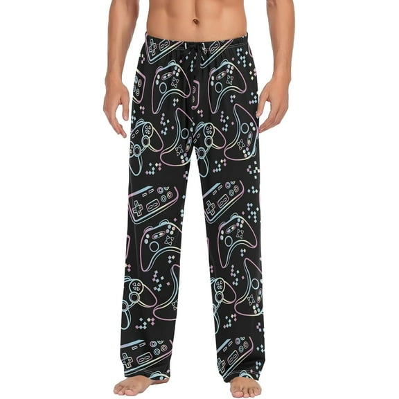 Stripe Sea Animals Pajama Pants Mens Lounge Pants Lightweight Men Pajama Bottoms with Drawstring Pockets