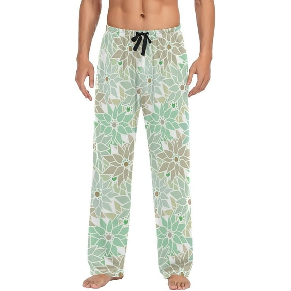 Stripe Sea Animals Pajama Pants Mens Lounge Pants Lightweight Men Pajama Bottoms with Drawstring Pockets