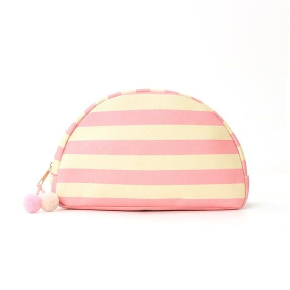 Stripe Seashell Cosmetic Makeup Bag Toiletry Bag for Women Travel Portable Lightweight Compact Multifunctional Versatile Storage Organizer Summer Daily Commuting University Use