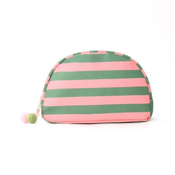 Stripe Seashell Cosmetic Makeup Bag Toiletry Bag for Women Travel Portable Lightweight Compact Multifunctional Versatile Storage Organizer Summer Daily Commuting University Use