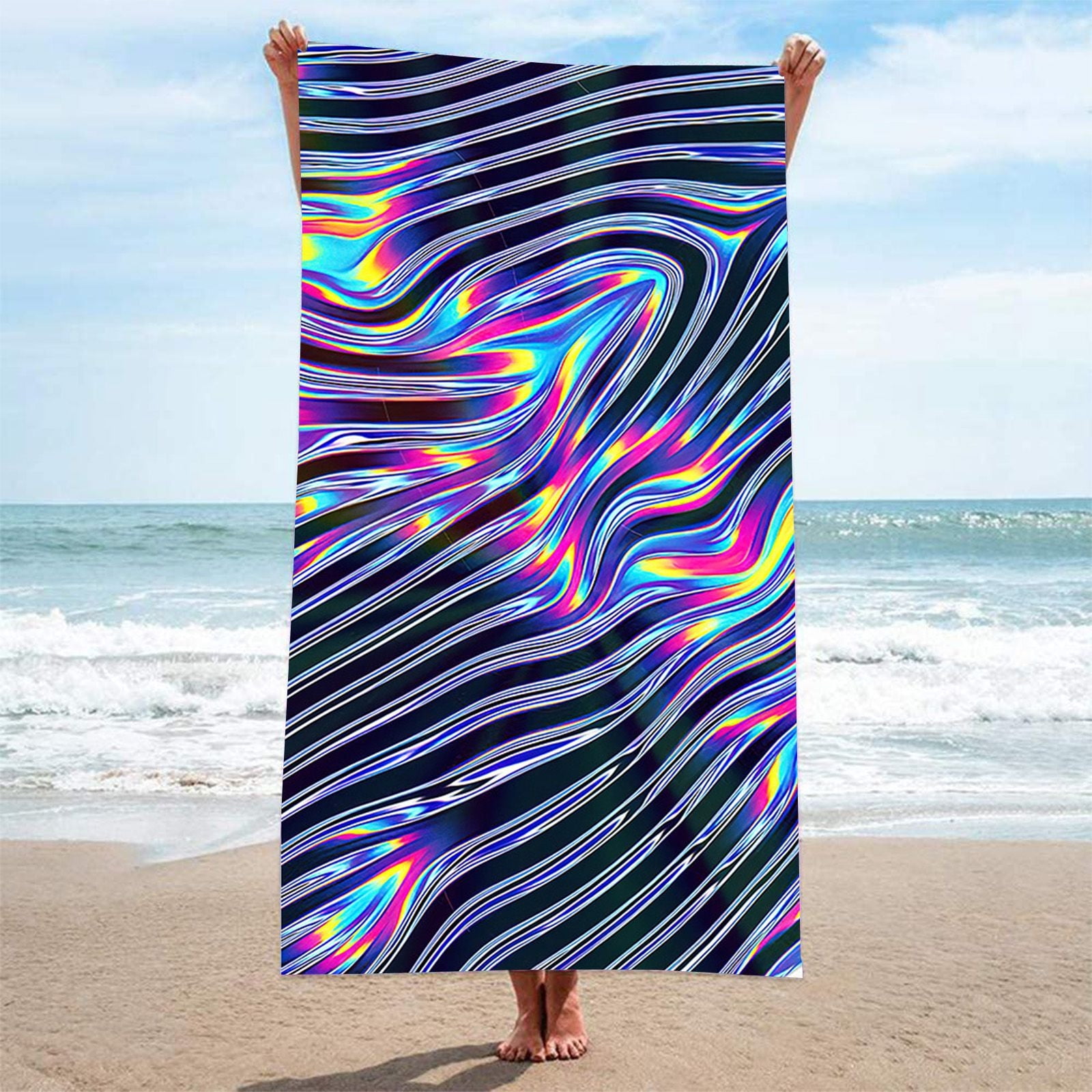 Stripe Series Microfiber Towels Large Bath Towels Beach Towels Swim ...