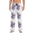thumbnail image 1 of Stripe Shells Purple Men's Pajama Pants with Pocket Lounge Pants Pajama Sleep Pant Pj Comfortable, 1 of 7