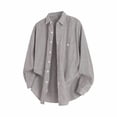 thumbnail image 1 of Stripe Shirts for Men Long Sleeve Button-Down Shackets Shirt with Pocket and Collared Mens Casual Lightweight Slim Lapel Business Work Tees Tops, 1 of 3