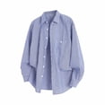 thumbnail image 1 of Stripe Shirts for Men Long Sleeve Button-Down Shackets Shirt with Pocket and Collared Mens Casual Lightweight Slim Lapel Business Work Tees Tops, 1 of 3