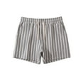 thumbnail image 1 of Stripe Shorts for Men Drawstring Elastic Waist Summer Casual Lounge Short Pants with Pocket Gray,2XL, 1 of 3