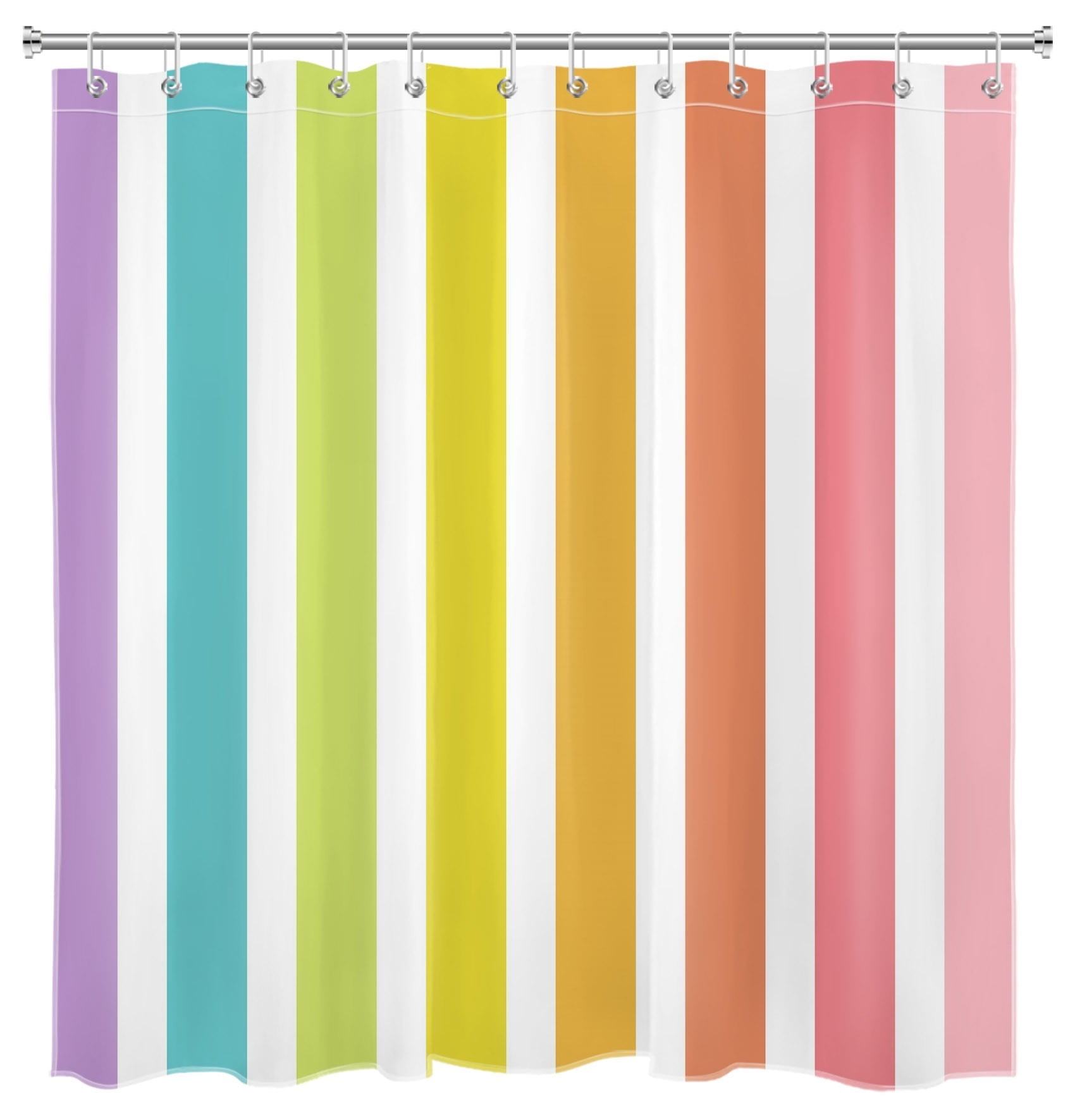 Stripe Shower Curtain Watercolor Colorful Stripe Abstract Bathroom Shower Curtain Funny Modern Shower Curtain Home Decor Waterproof Durable Shower Curtain Accessories with 12 Hooks 72x72 Inches