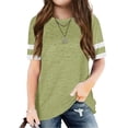 thumbnail image 1 of Stripe Sleeve Children Summer T-Shirt Kids Girls Casual O-Neck Tops, 1 of 2