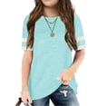 thumbnail image 1 of Stripe Sleeve Children Summer T-Shirt Kids Girls Casual O-Neck Tops, 1 of 2