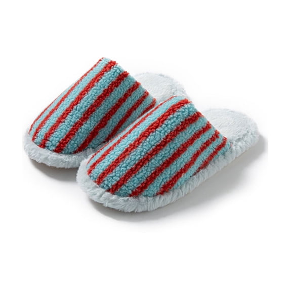 Stripe Slippers-Fluffy Fur Chic Fashion Casual Clean Y2k Cute Indoor Outdoor Vacation Bathroom Comfortable