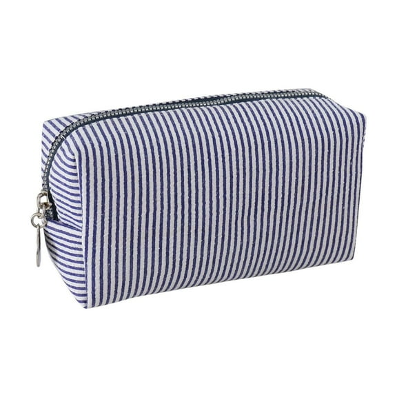 Stripe Small Makeup Bag - Travel Organizer Storage Pouch Cosmetic Bag for Women - Custom Birthday Gifts for Women Teen Girls Sister Friend - Bridesmaid Gifts