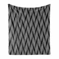 thumbnail image 1 of Stripe Soft Flannel Fleece Blanket, Abstract Optical Illusion Style Pattern with Modern Swirling Effect Lines, Cozy Plush for Indoor and Outdoor Use, 70" x 90", Charcoal Grey White, by Ambesonne, 1 of 6