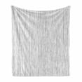 thumbnail image 1 of Stripe Soft Flannel Fleece Blanket, Repetitive Hatched Look Curvilinear Thin and Dense Lines Illustration Print, Cozy Plush for Indoor and Outdoor Use, 50" x 60", Dark Grey and White, by Ambesonne, 1 of 6